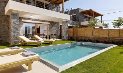 Private pool of a two bedroom suite surrounded by the garden